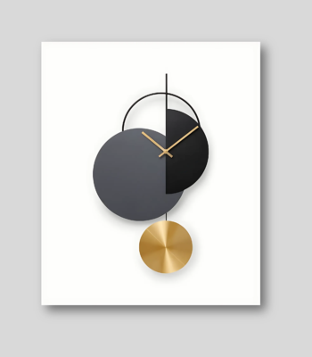 "Elysian Luxe Grey-Black Golden Wall Clock" "Elysian Luxe Grey-Black Golden Wall Clock"